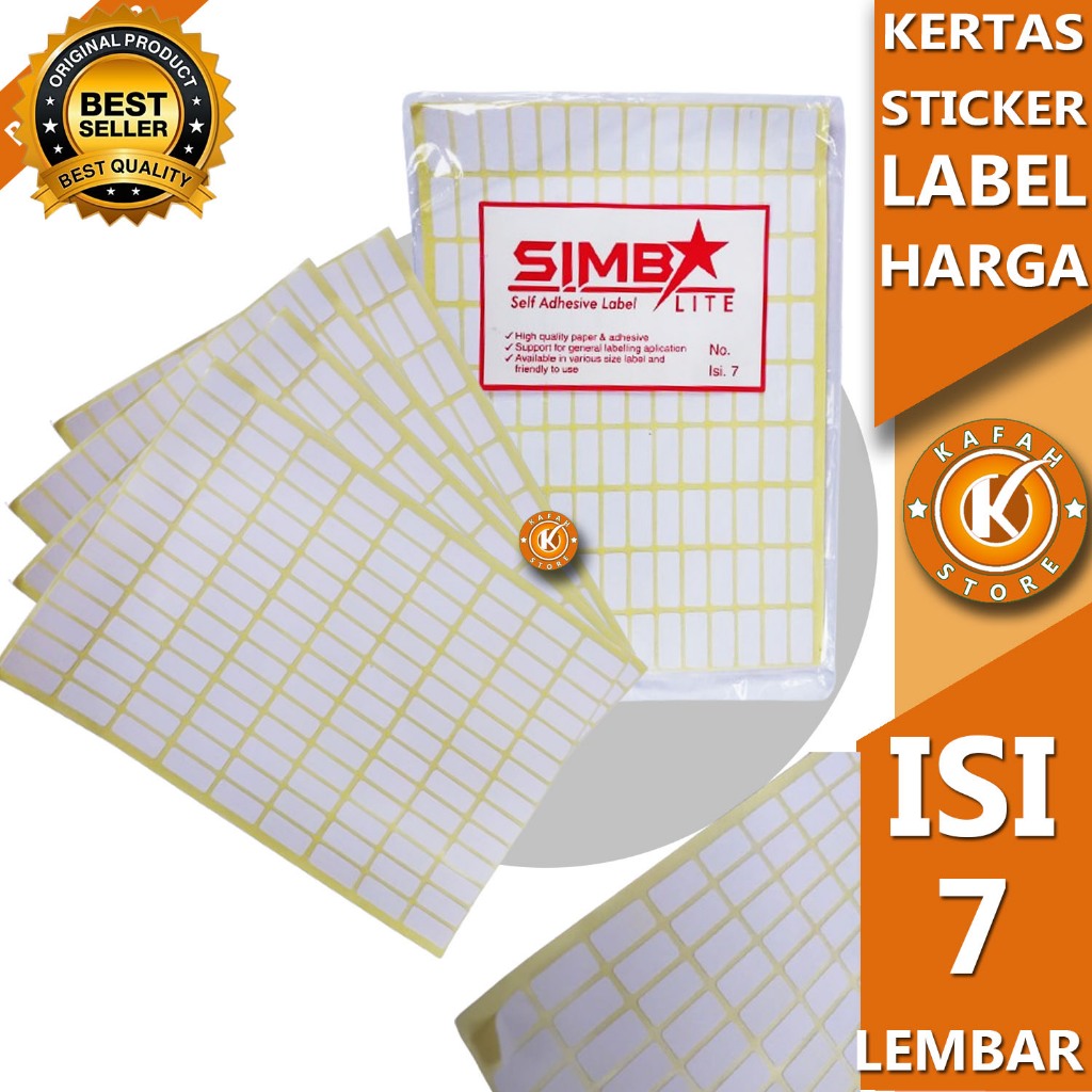 

KERTAS LABEL STICKER HARGA 1 PAK ISI 7 LEMBAR kafah store