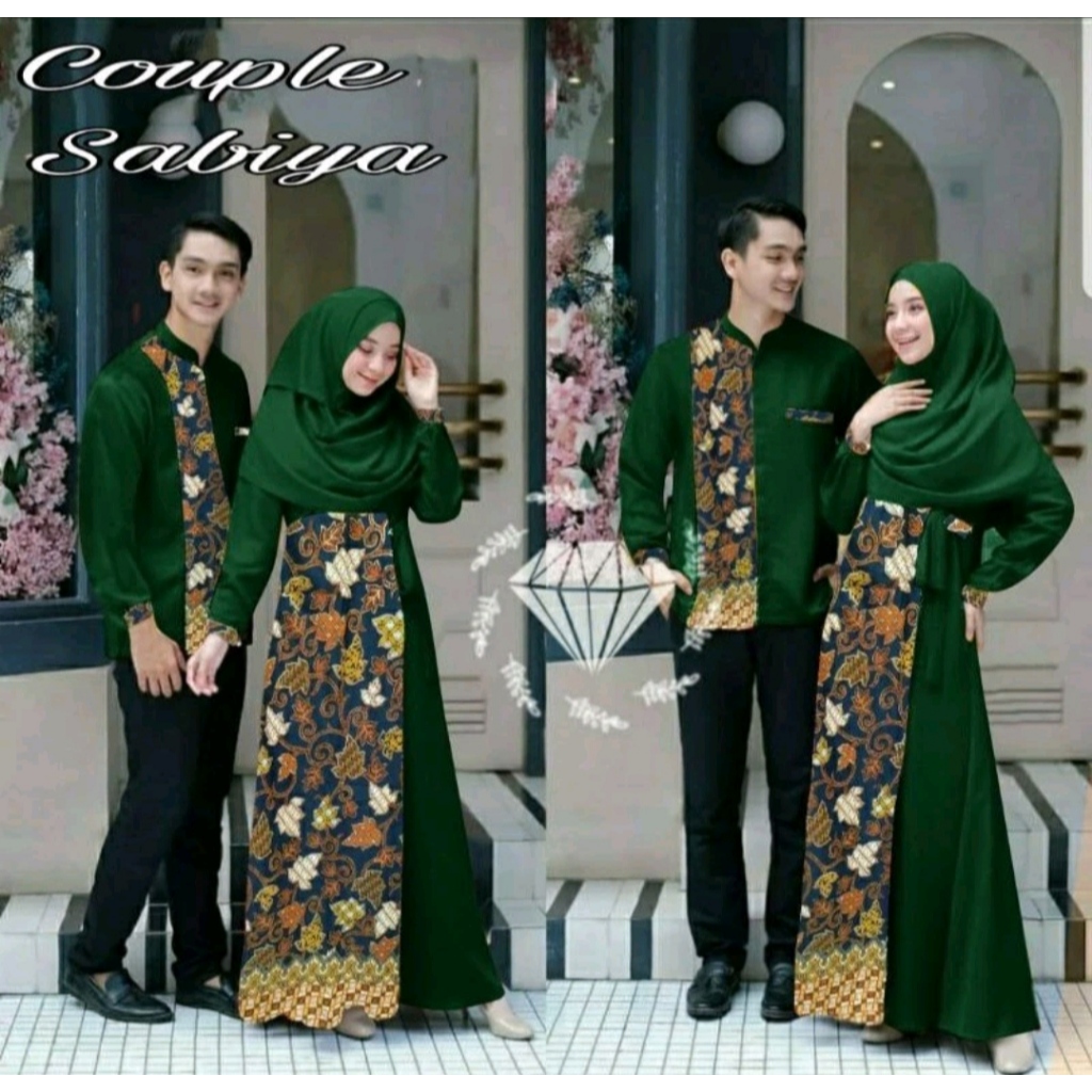 Baju Pesta Cauple Batik Pasangan Muslim Adem Mewah Pesta Kondangan Elegan Trand Viral Model Terbaru 