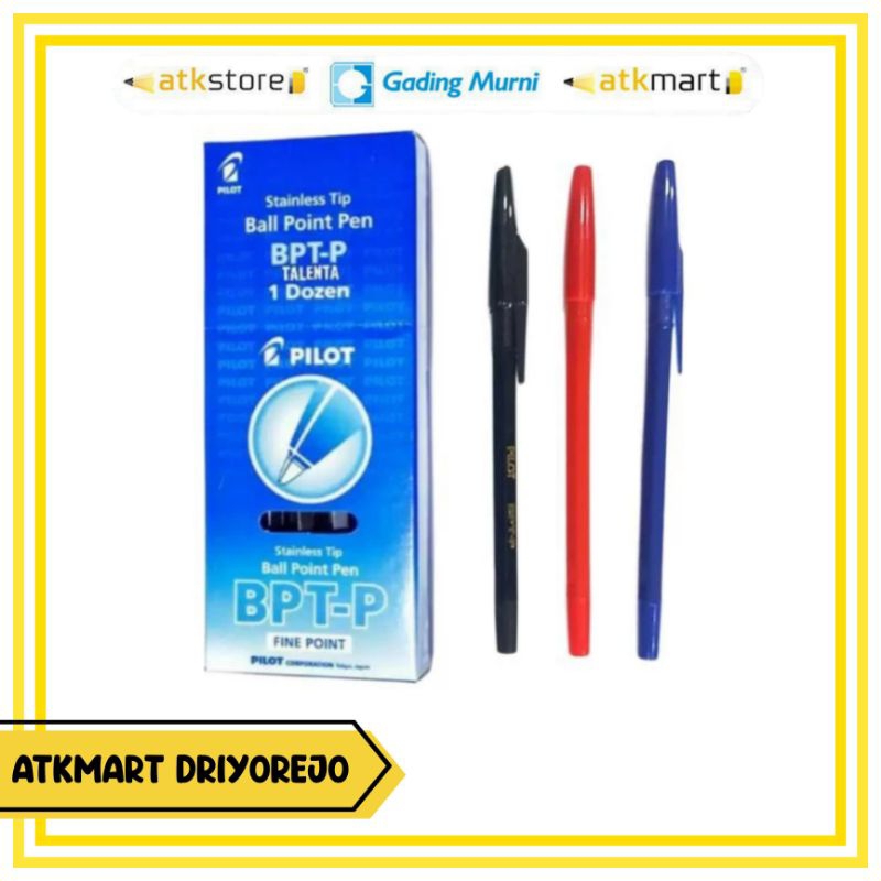

PULPEN PILOT 0.7MM BPT-P BALLPOINT TINTA WARNA HITAM BIRU MERAH