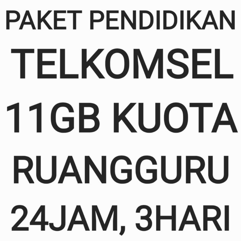 [CHAT DULU SEBELUM ORDER]Paket Pendidikan Telkomsel 11 GB Ruangguru Internet Data Kuota Belajar Seko