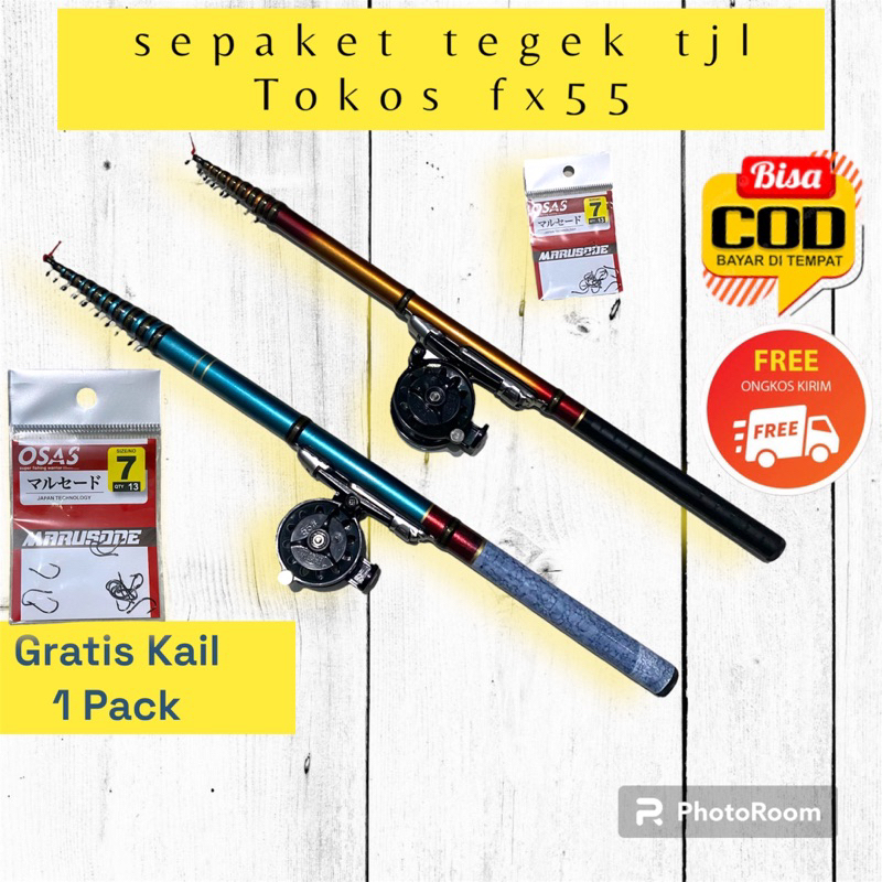 Sepaket Joran tegek Kolong Orca TJL dan Reel Tokos FX55 (Gratis Kail 1 Pack)