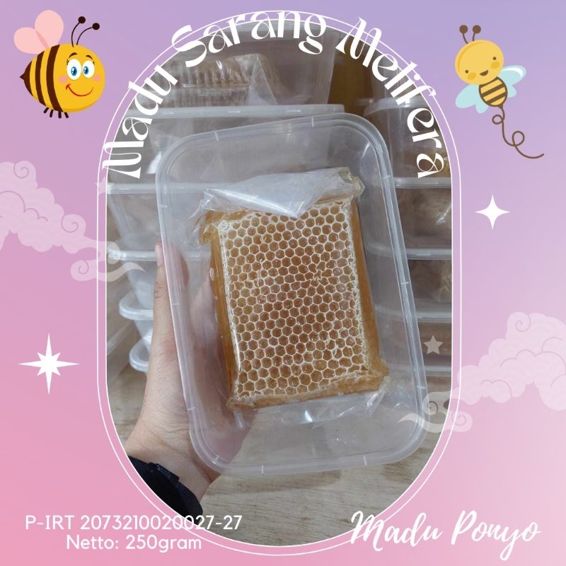 

Madu sarang murni asli isi 250gr by madu ponyo raw honey