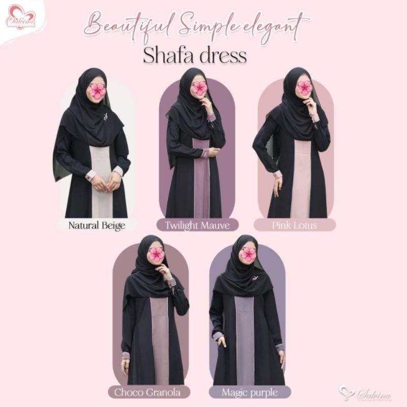 SHAFA DRESS SET PASHMINA (GAMIS SET PASHMINA) BY SALVINA HIJAB