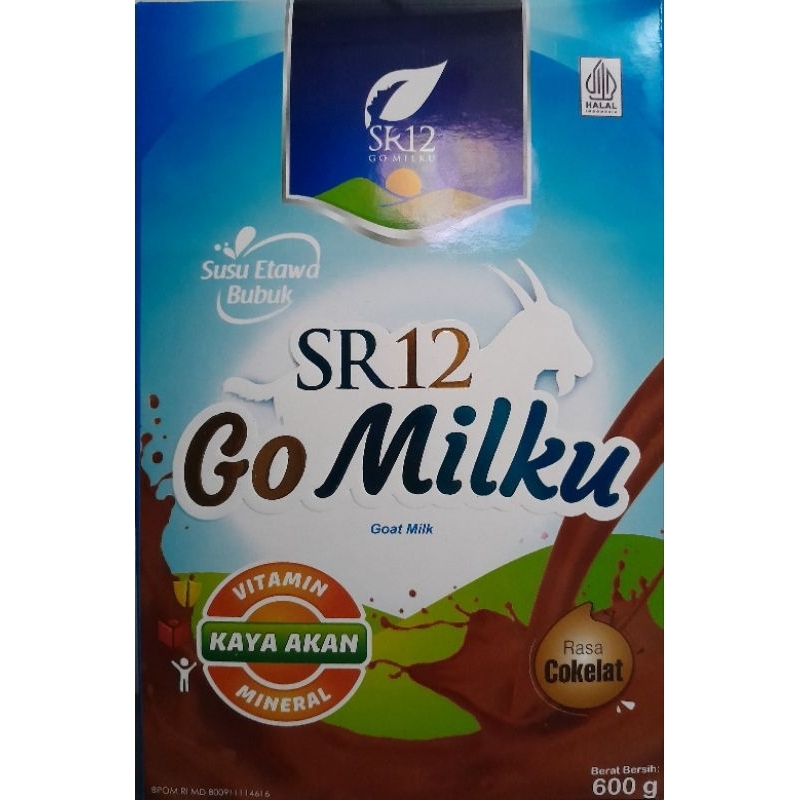 

600 gram Susu Kambing Etawa SR 12 GoMilku rasa coklat - SR12 Go Milku 600gr rasa cokelat susu bubuk etawa , daun kelor , ekstrak ikan gabus dan madu