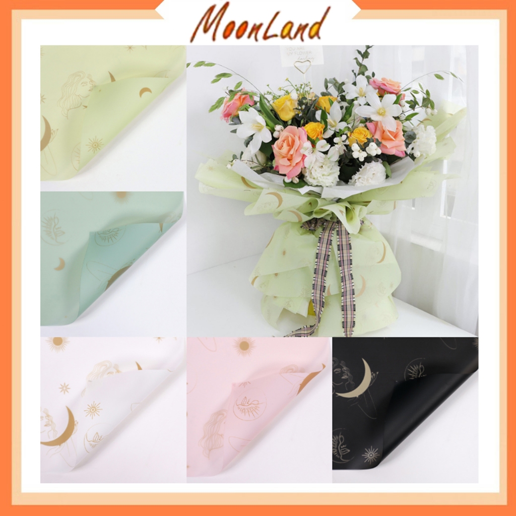 

Kertas Buket Full Color motif bulan Cellophane Flower Wrapping KB6095