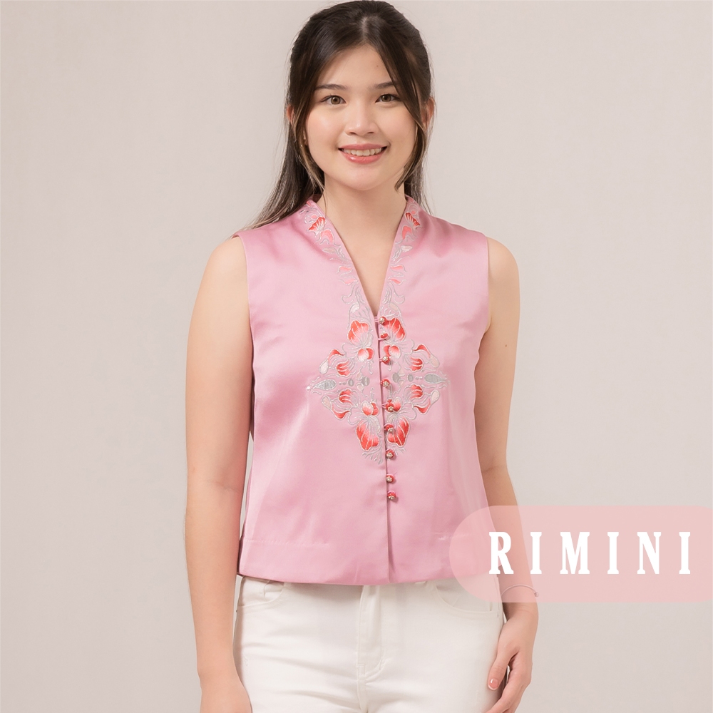 RIMINI - Atasan Wanita Yukensi Choengsam Satin Premium XS-XL- WangJing Top 85888