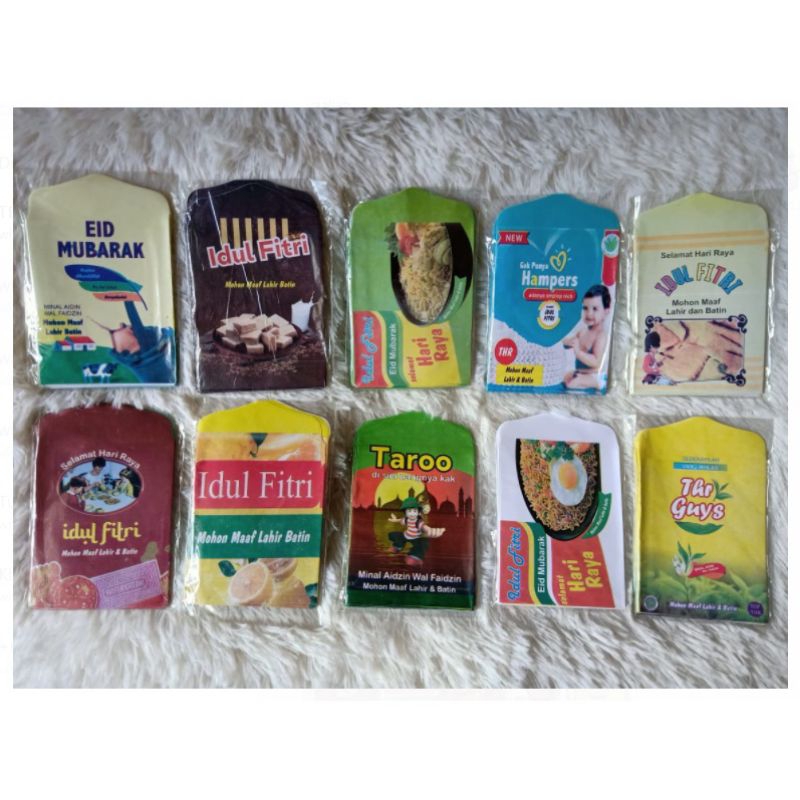 

AMPLOP LEBARAN KARAKTER MAKANAN 1 PACK ISI 10 LEMBAR / AMPLOP THR MOTIF SNACK