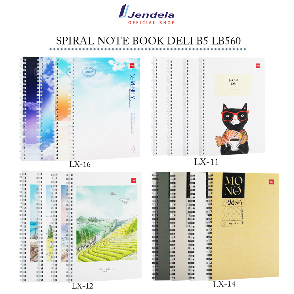 

Spiral Notebook Deli B5 Mini Notebook Bergaris 70 Gsm Buku Catatan Saku ATK LB560