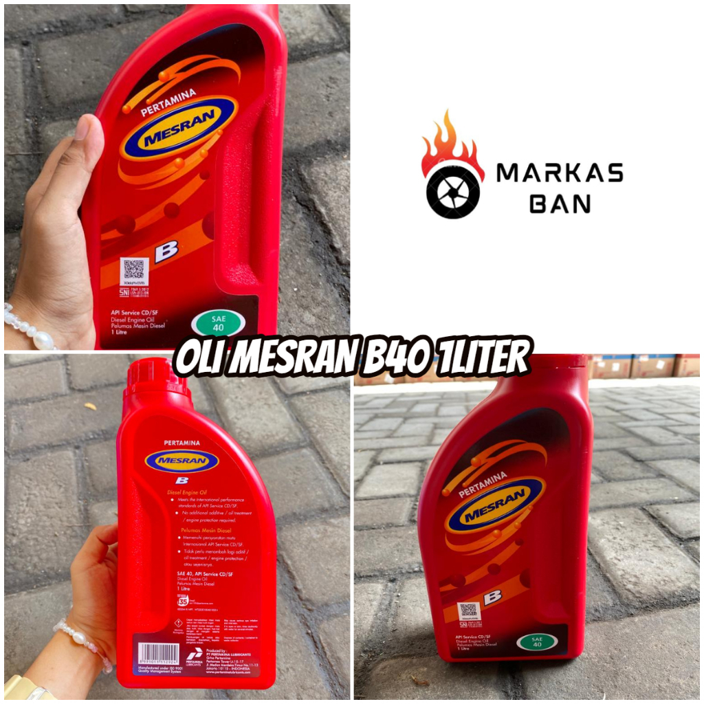 OLI MESRAN B40 1LT//OLI PERTAMINA DIESEL MESRAN B  40 20W-40 UKURAN 1 LITER 100% BARU