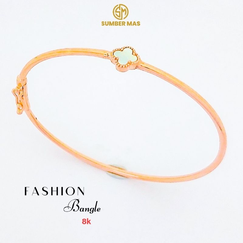 GELANG KOLONG VANCLEEF PUTIH EMAS 8K - SUMBER MAS