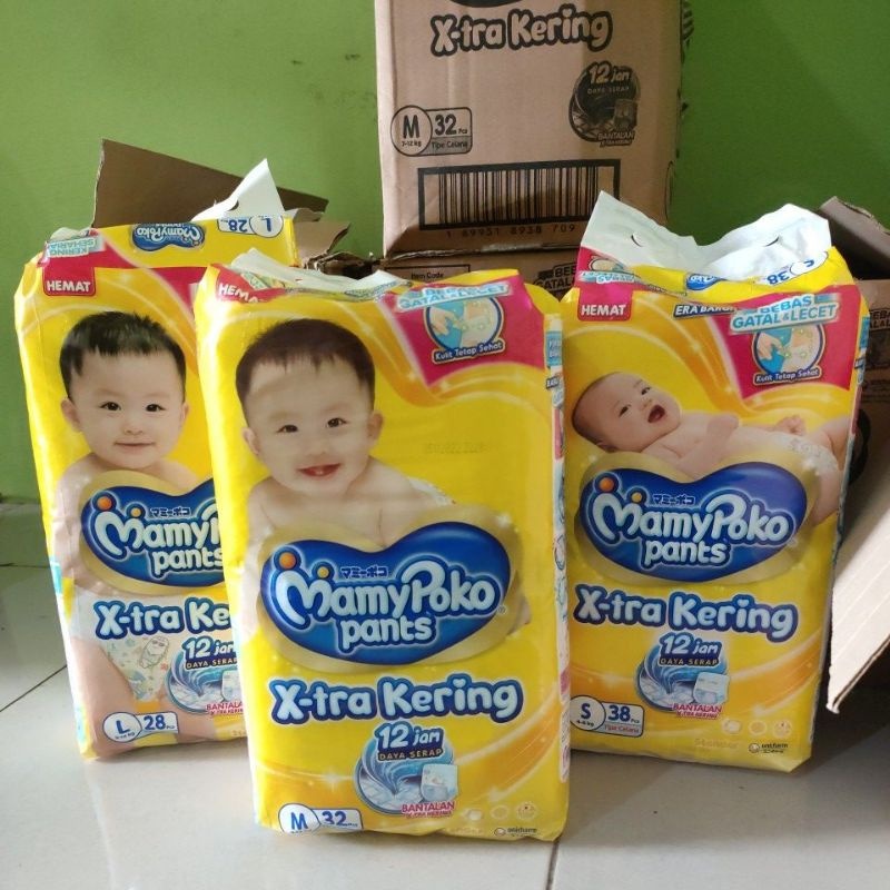 MAMYPOKO Pants Xtra Kering S38 M32 L28 XL26 XXL24 Mami Poko Xtra Kering Popok Celana