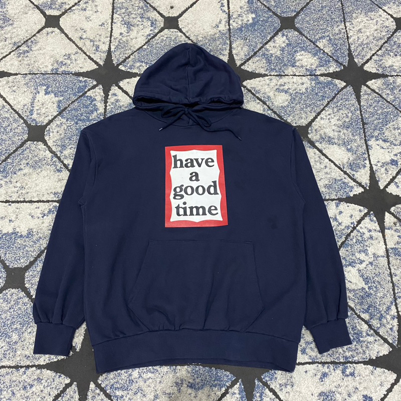 Hooodie HAVE A GOOD TIME Thrift Thrifting Like New Bekas Second Original