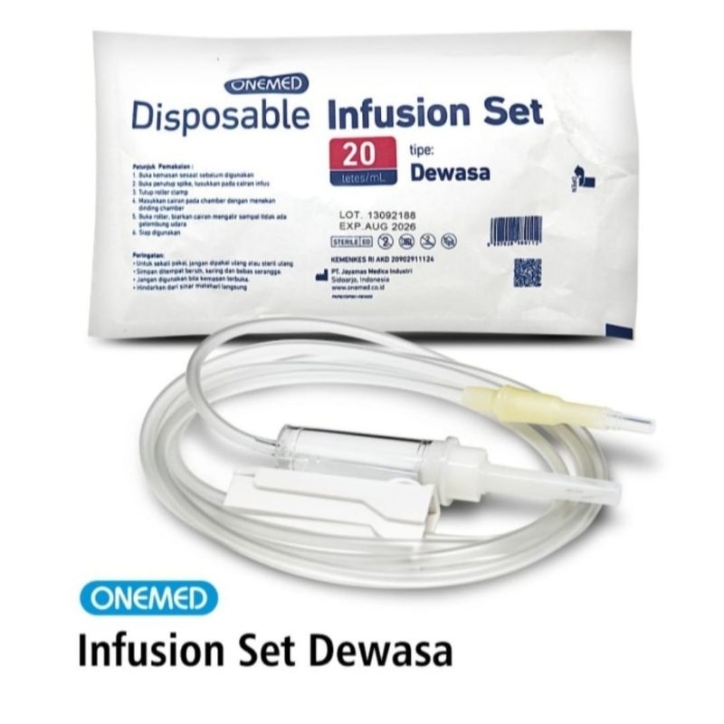 Infusion set onemed/selang infus/infus set dewasa/alat infus