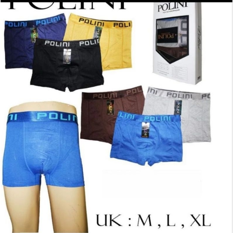 3 Pcs Celana Dalam Pria POLINI | Celana Dalam Pria Boxer | Celana Pria Dewasa