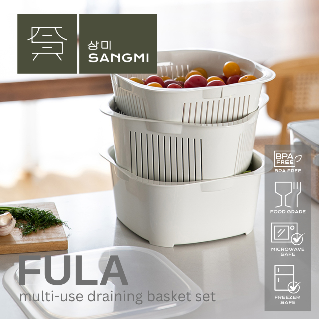 SANGMI Keranjang Tirisan Peniris Buah dan Sayur Tempat Cuci Buah Sayur