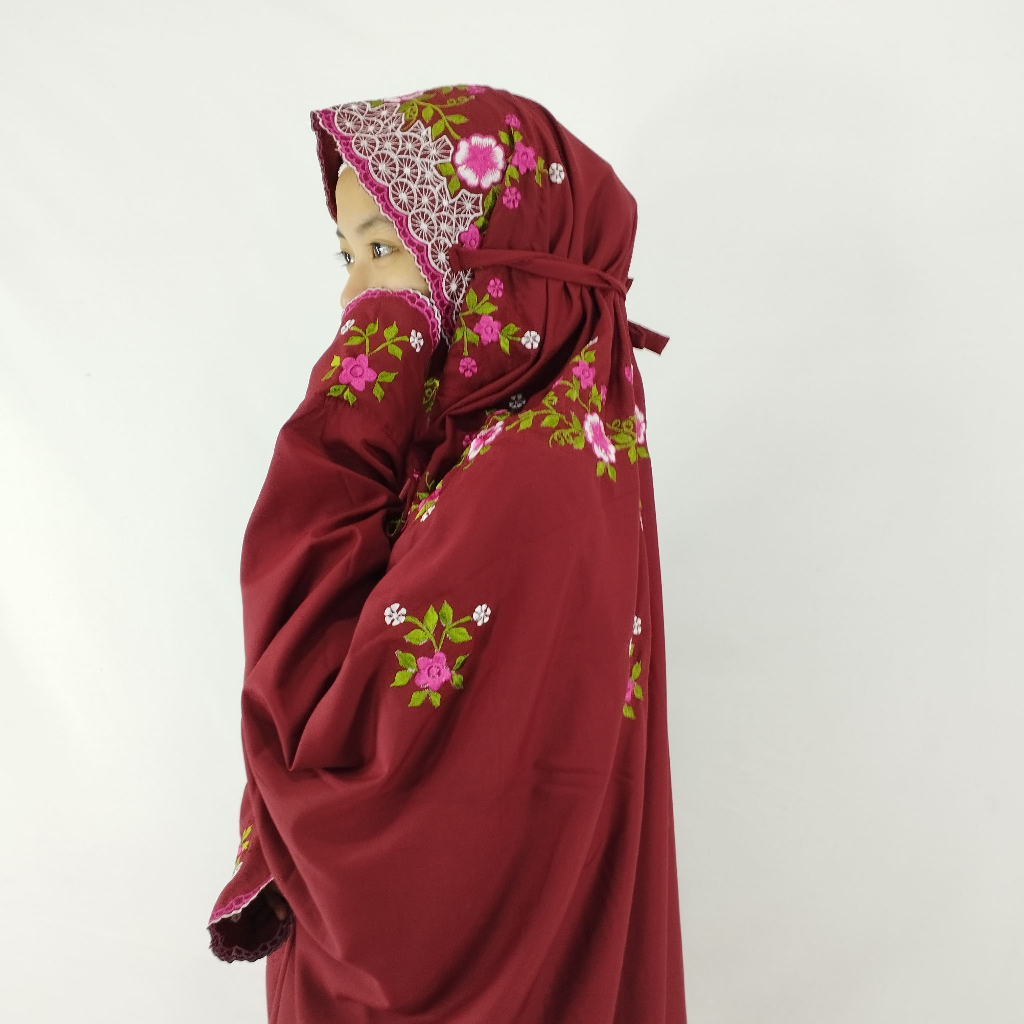 Mukena Polino Terusan | Mukena Warna Dewasa | Mukena Bordir Lebaran 2024