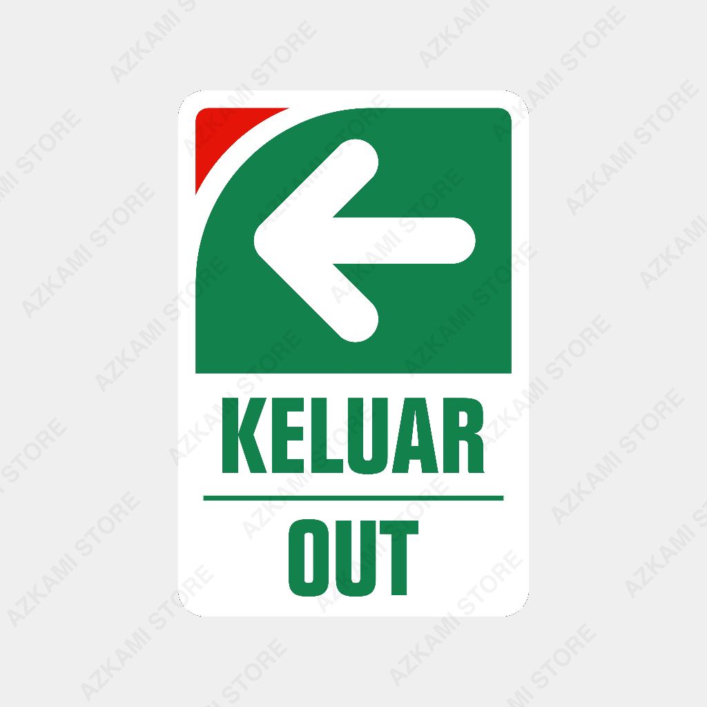 

Rambu Petunjuk arah keluar dan masuk ukuran 20cm x 30cm plat alumunium
