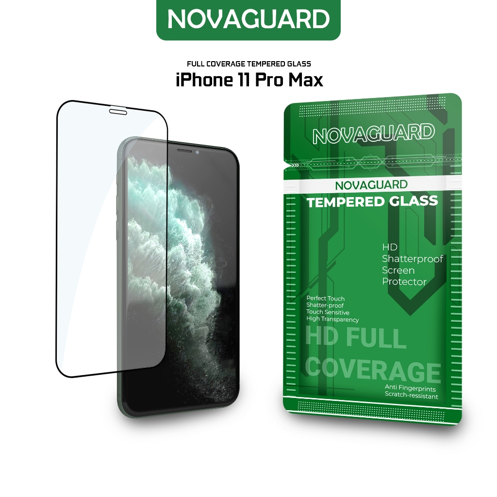 NovaGuard Anti Gores 5D Tempered Glass for iPhone 11 PRO MAX Fullcover Screen Premium Glass Antigore