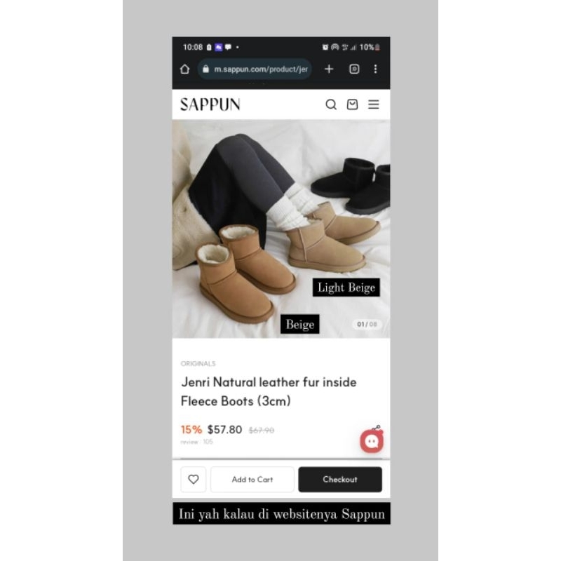 jenri natural leather fur inside fleece boots ukuran s (sappun)#sappun#winter#shoes#boots#unisex#kid