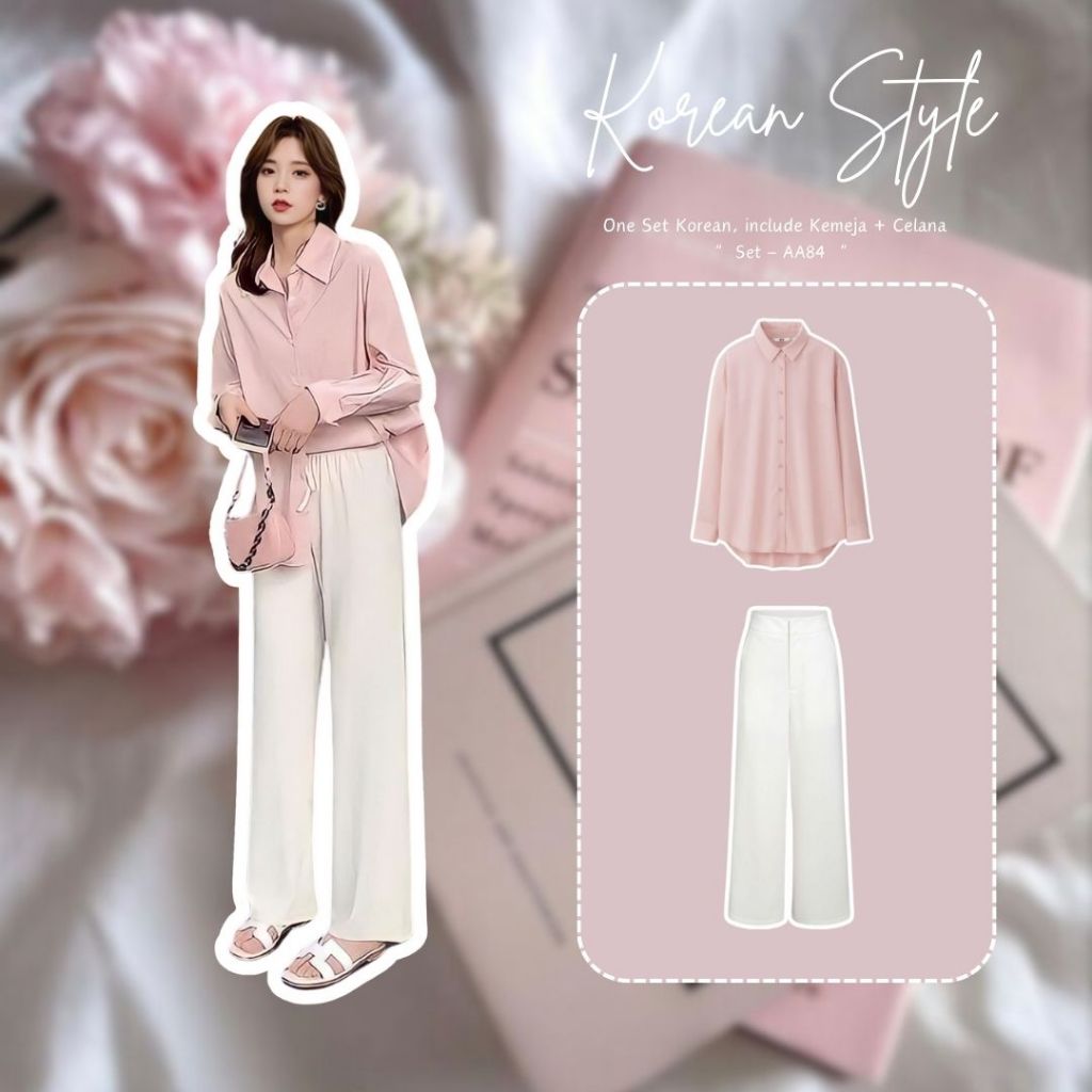 2in 1 One Set Korean Style OOTD Korean Outfit Ullzang One Set Premium Pinky Outfit Setelan Anak Pere