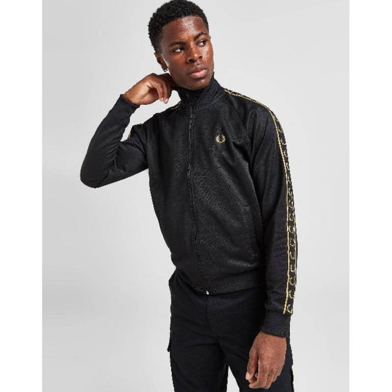 Fred Perry Taped Tracktop Jacket Black / Gold Original