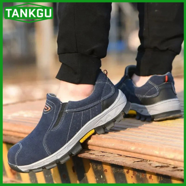 Sepatu safety tanpa tali pendek pria wanita sporty ori terbaik trendy - 38