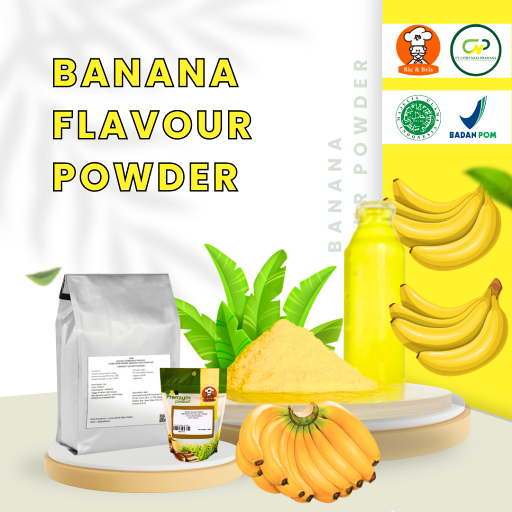 

Banana Flavour Powder/ Bubuk Minuman Rasa Pisang / Perisa Bubuk Pisang / Perasa Flavor Pisang / Bubuk Kue Rasa Pisang / Bubuk Minuman Rasa Pisang / Banana Powder / Bubuk Pisang