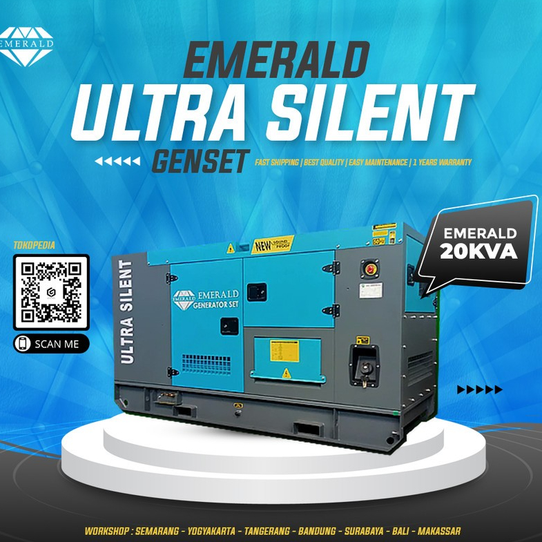 Genset Silent | 20 KVA | Genset Diesel Emerald Ultra Silent