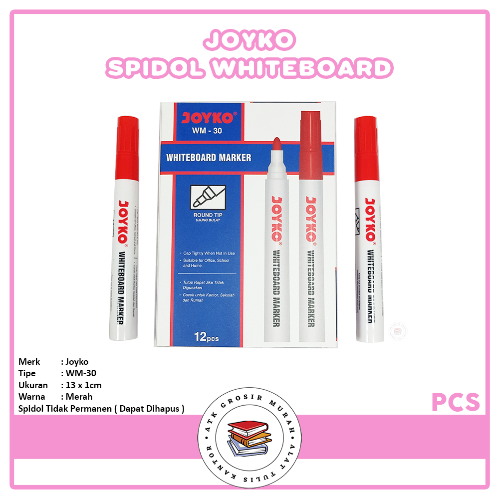 

JOYKO - Whiteboard Marker WM-30 Merah - Pcs