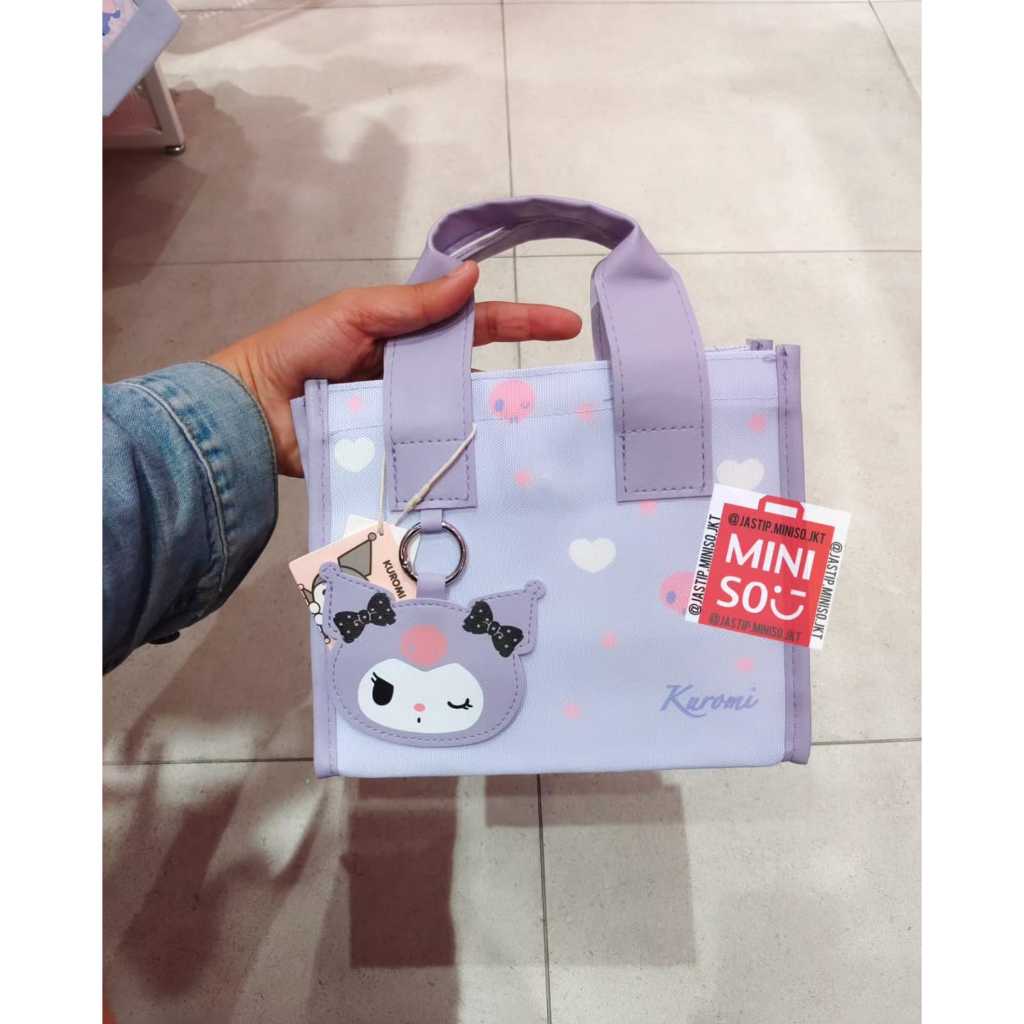 MINISO x SANRIO 🆕 Tas Handbag Kain Kanvas KUROMI Edition