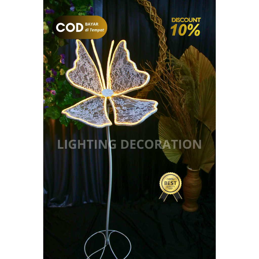 STANDING LAMPU DEKORASI KUPU STANDING ISI 1, STANDING DEKORASI