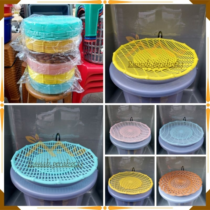 Piring Rotan Plastik Lusinan 12 Pcs / Piring Rotan Anyaman Plastik Tebal / Piring Rotan Plastik Mura