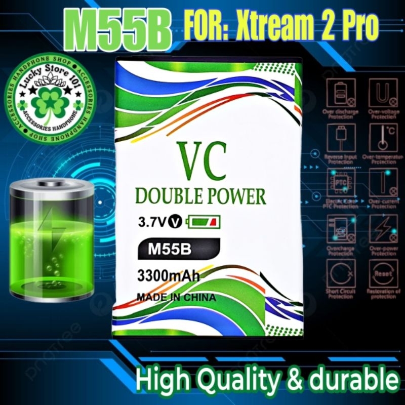 BATERAI EVERCOSS M55B VC / EVERCOSS XTREAM 2 PRO DOUBLE POWER BATTERY BATRE BATRAI BAT