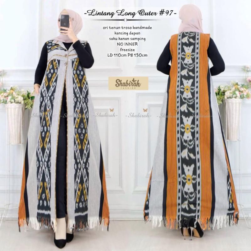 Batik Lintang Outer Tenun/ lintang Long Tenun vest/ Tamara Long Vest Outer Tenun