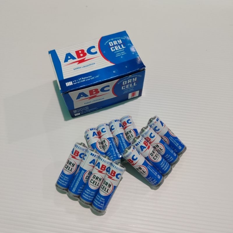 BATU BATERAI JAM DINDING ABC BIRU BATRE AA ABC