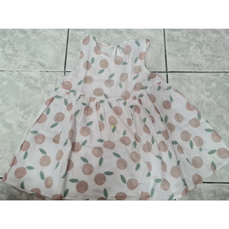 preloved dress anak motif buah size 110