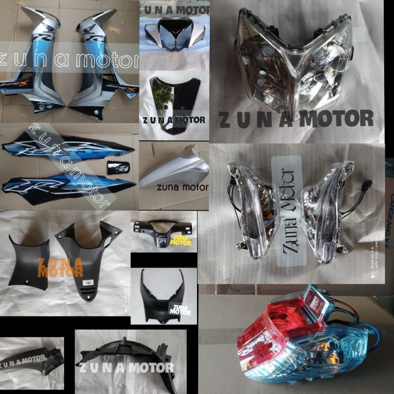 Full bodi set supra x 125 R new betmen 2008 2009 hitam silver