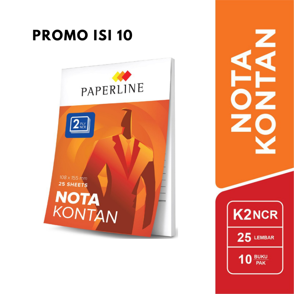 

Paperline Buku Nota Kecil 2Ply isi 10 Pcs | Buku Nota Penjualan Paperline K2 NCR