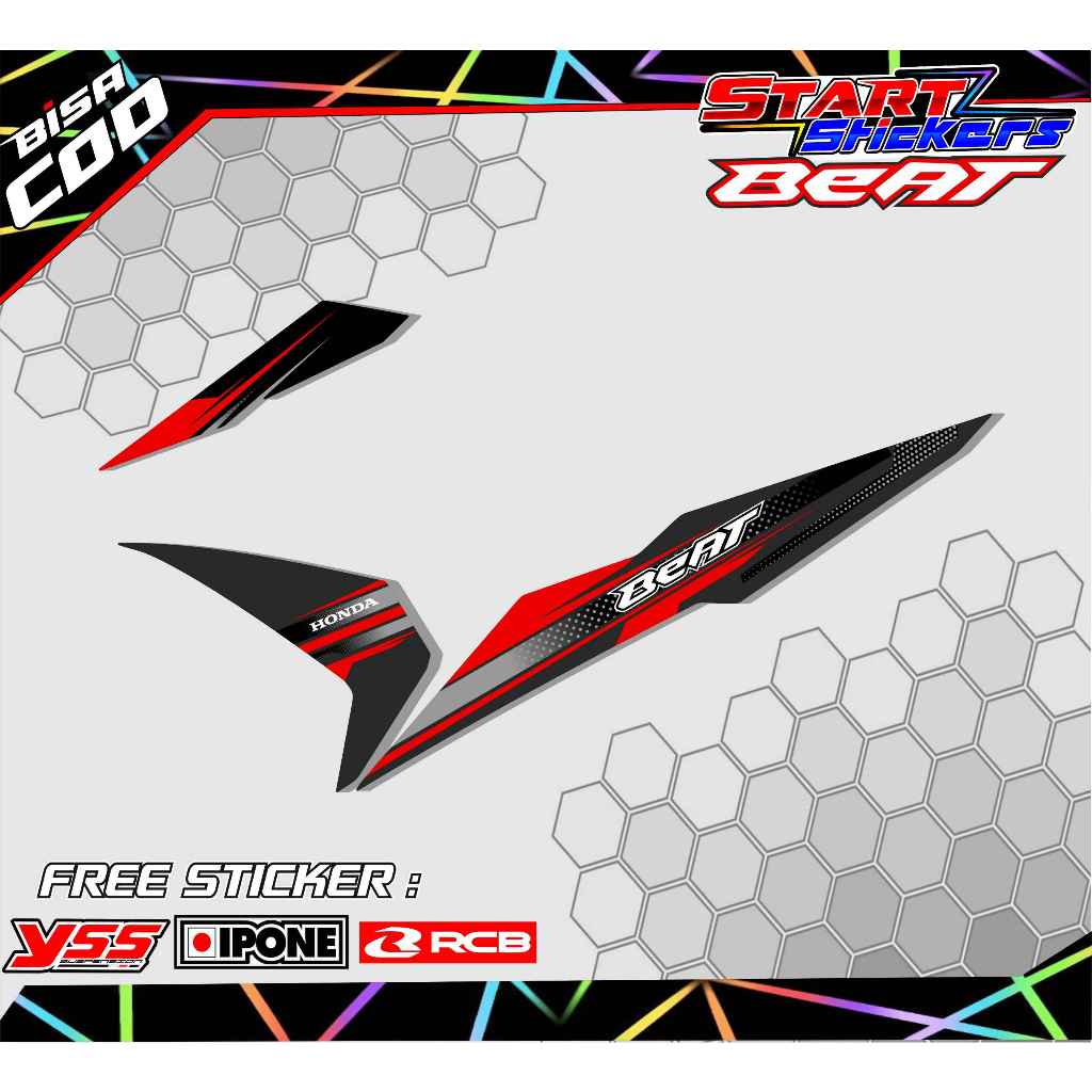 STRIPING VARIASI MOTOR HONDA BEAT ESP / STICKER LIST MOTOR BEAT ESP