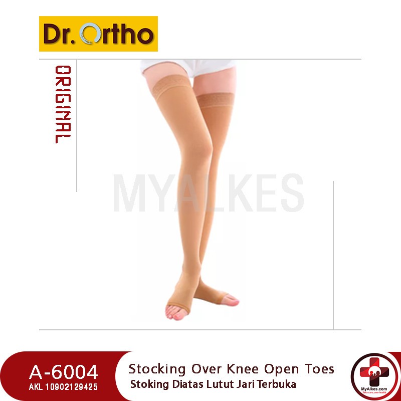 Stoking Kesehatan Over Knee Open Toes untuk Varises