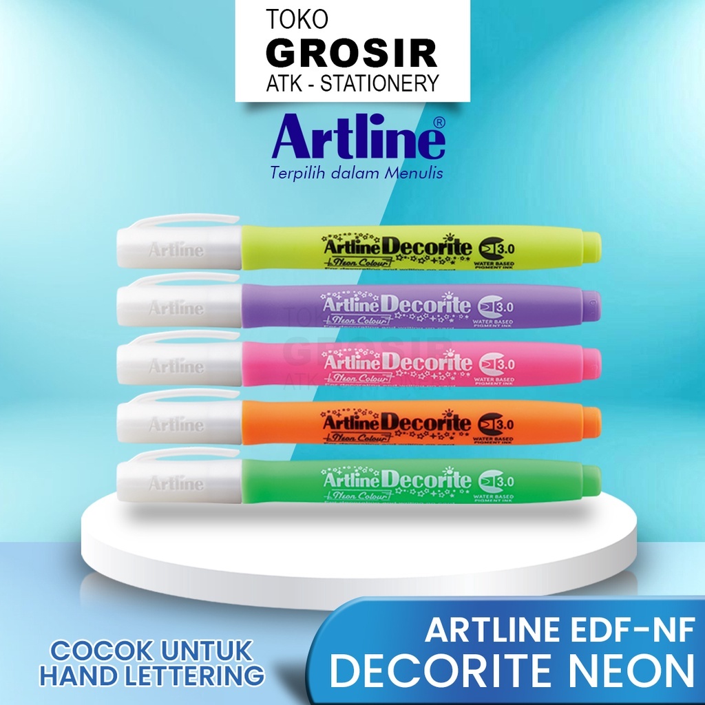 

GROSIR Spidol Warna Neon ARTLINE Spidol Supreme Decorite Neon Brush Marker EDF-NF