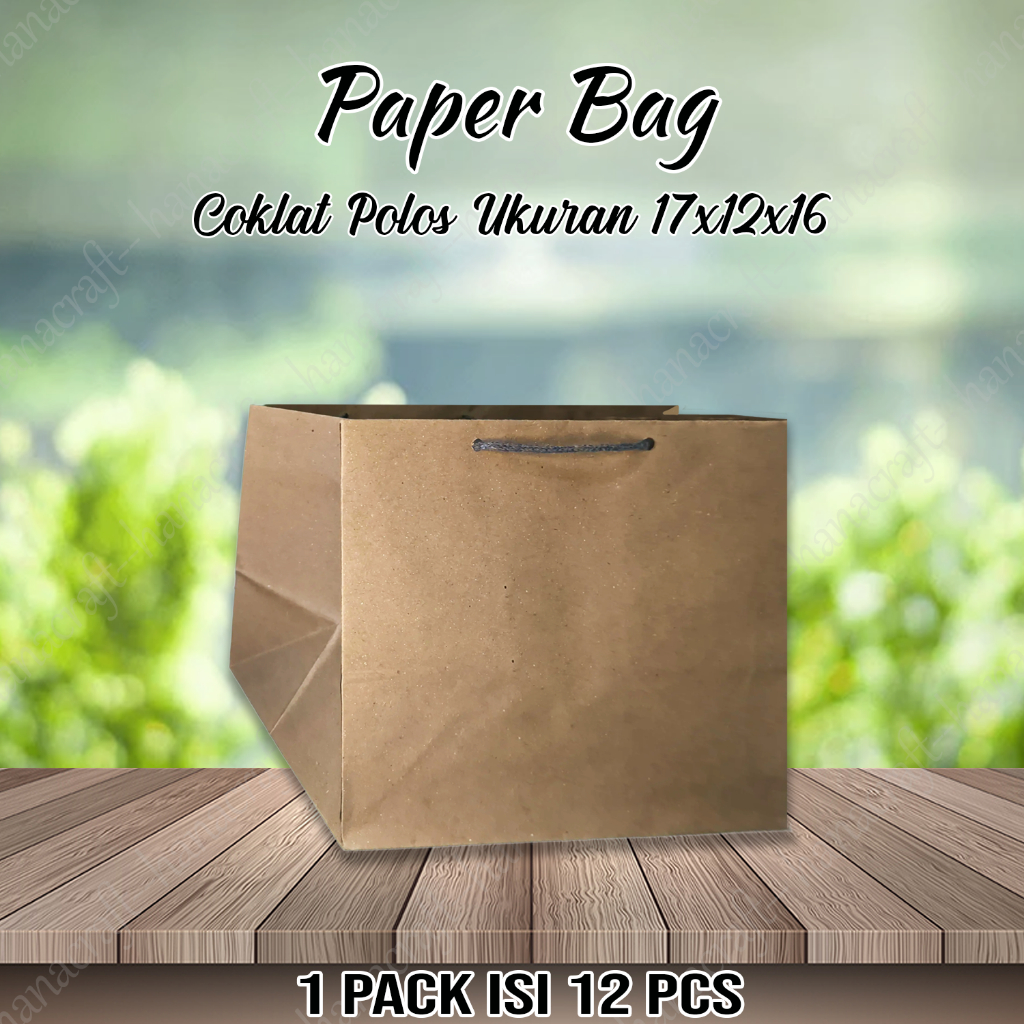 

Paper bag Coklat Polos 17x12x16 / Tas Kertas Polos / Tas Kado / Tas Asul-asul / Tas Hajatan / Bungkus Kado