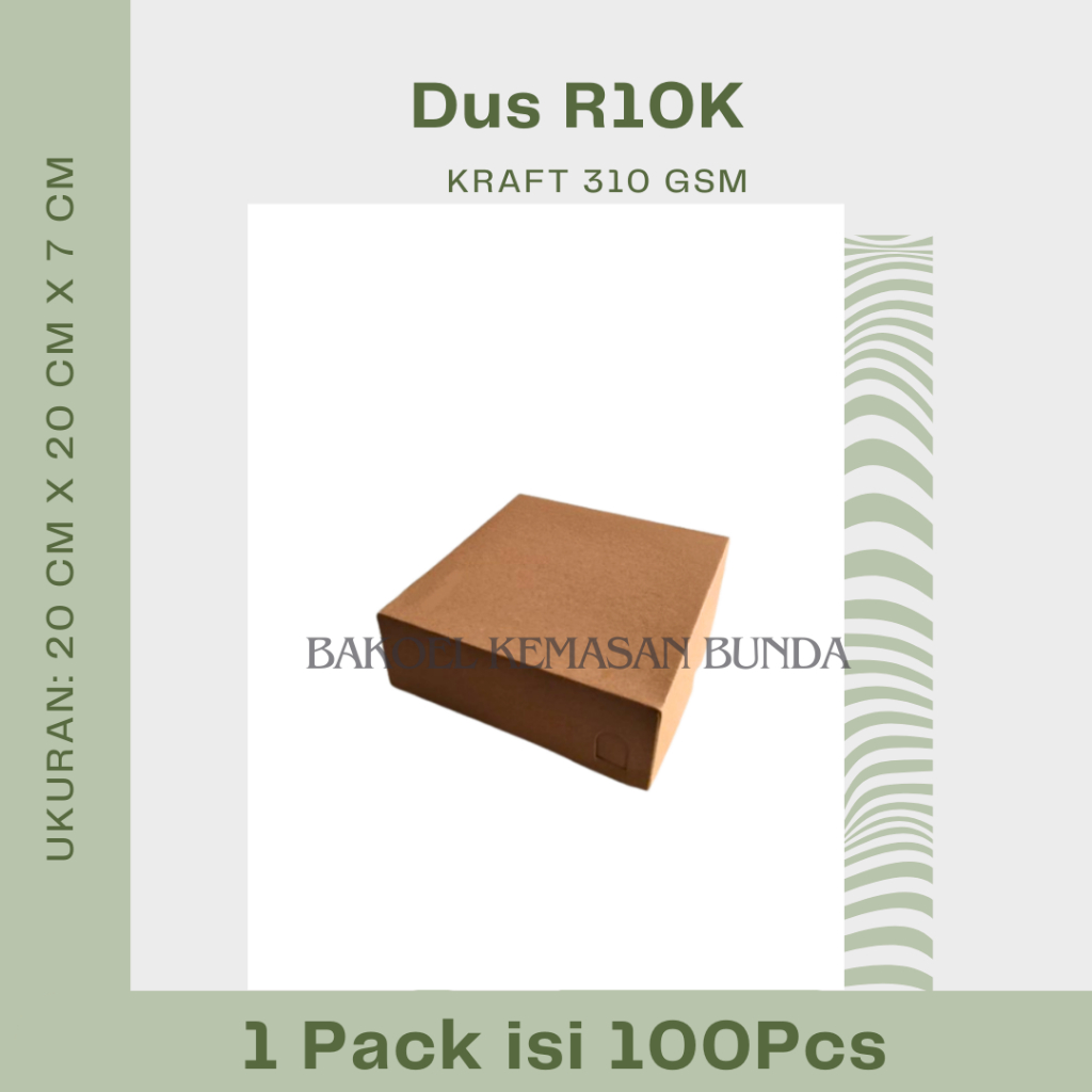 

Dus R10K (20 CM X 20 CM X 7 CM) KRAFT 310 gsm | Kardus | Dus Snack dan Nasi MINIMAL PEMBELIAN 100 PCS