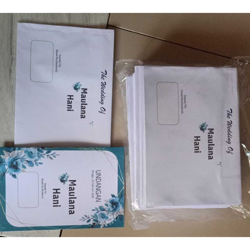 Undangan pernikahan amplop dan isi murah soft cover tanpa minimal order