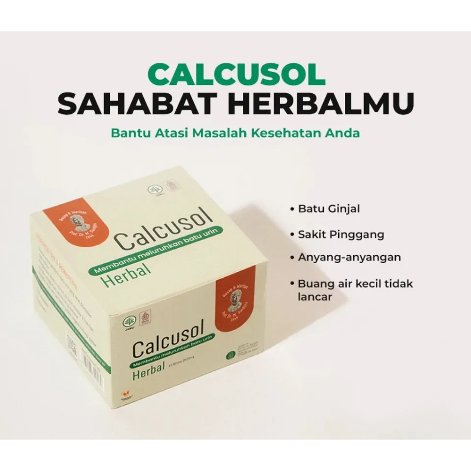Calcusol (Box) 100's Kapsul Dr. Sardjito - Obat Peluruh Batu Ginjal / Obat Kencing Batu / Obat Batu 