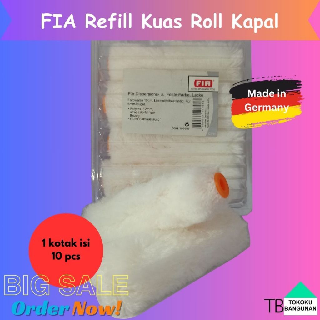 

FIA bulu Refill kuas roll kapal 4" jerman asli koas cat cet domba tebal minyak tembok