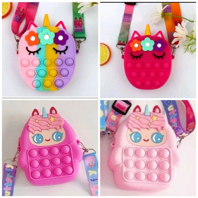 Tas Anak Jelly Pop It Lucu Mainan Pop It Import Tas Popit Karakter