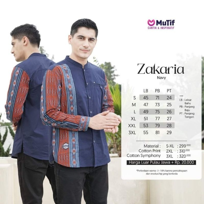 zakaria navy/koko pria mutif/koko mutif/koko formal