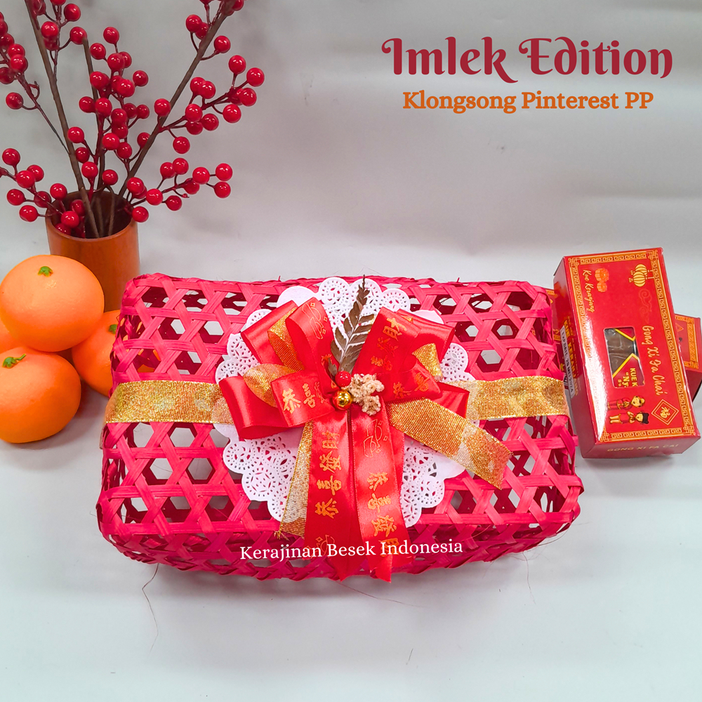 

IMLEK 2024 BOX HAMPERS IMLEK FREE HIASAN Keranjang Klongsong pinterest PP 27cm x 15cm warna Hang tag imlek Tahun baru cina Kue keranjang Jeruk mandarin