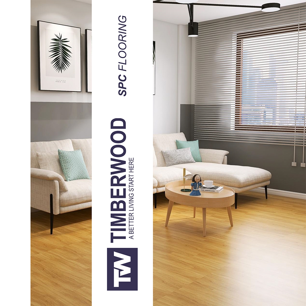 Lantai Kayu Vinyl SPC Plank Tile Tebal 5mm Timberwood SPC Flooring Click System